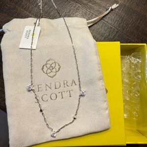 Kendra Scott Jada Silver Strand Necklace in White Crystal